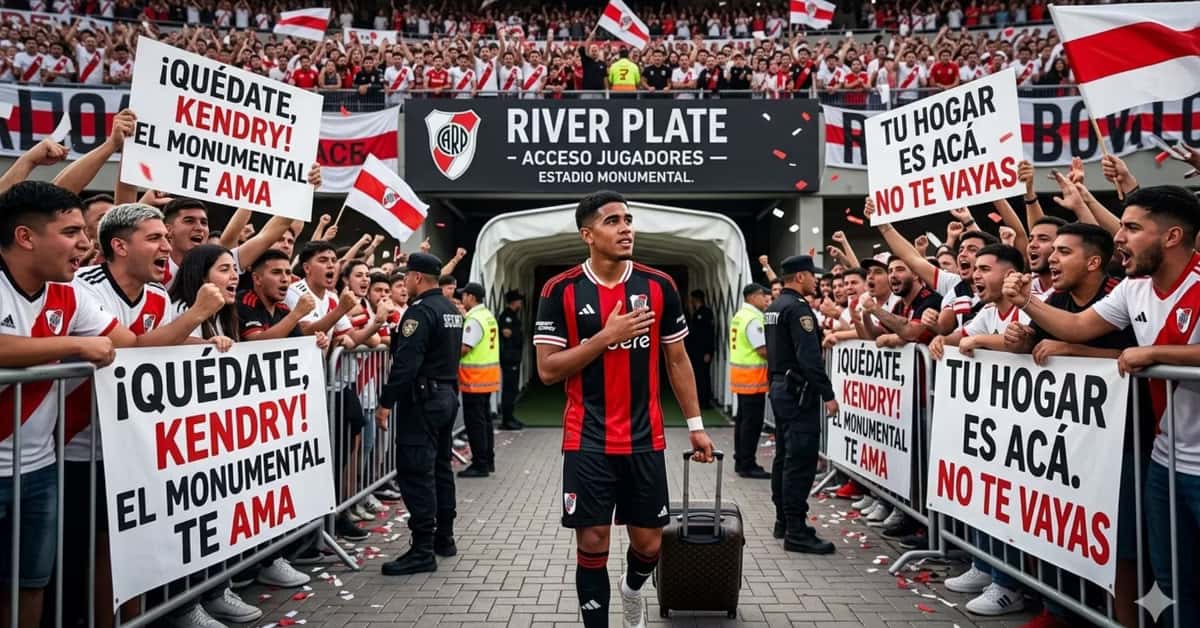 Kendry Páez saliendo de River Plate