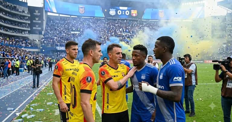 Algunos hinchas de Emelec eligieron la violencia, en cambio jugadores de Barcelona SC y Emelec dieron un ejemplo de respeto