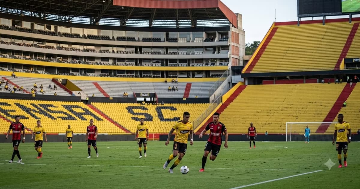 Barcelona SC jugando un partido en el Monumental