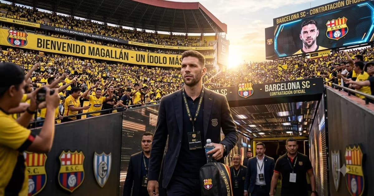 Lisandro Magallán llegando a Barcelona SC