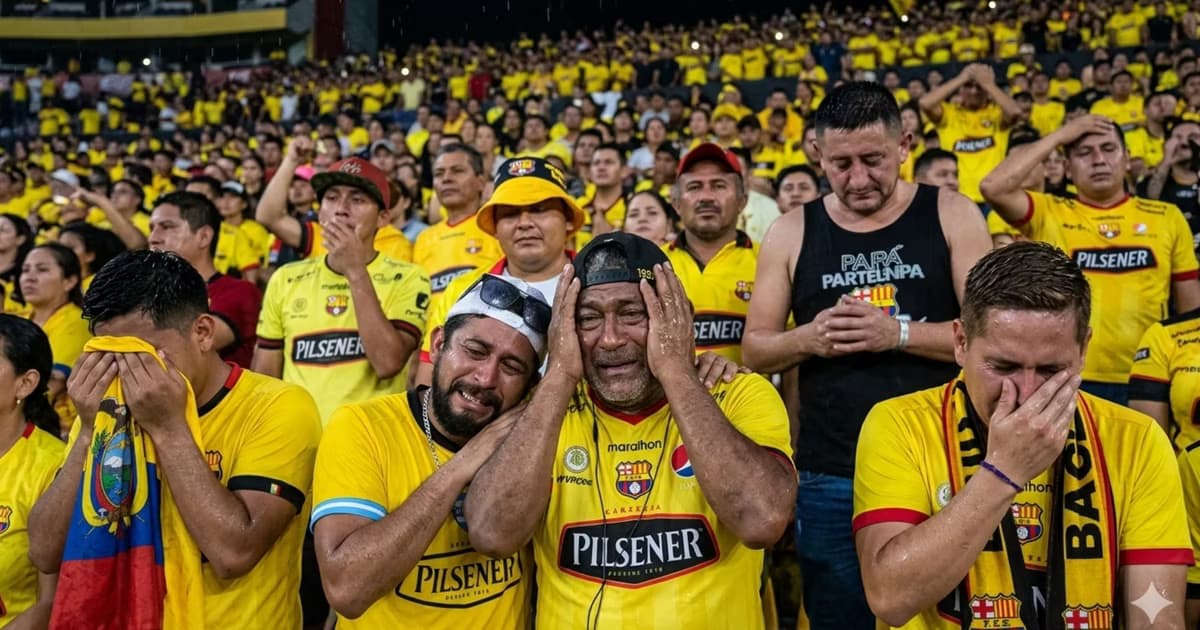 Hinchas de Barcelona SC llorando