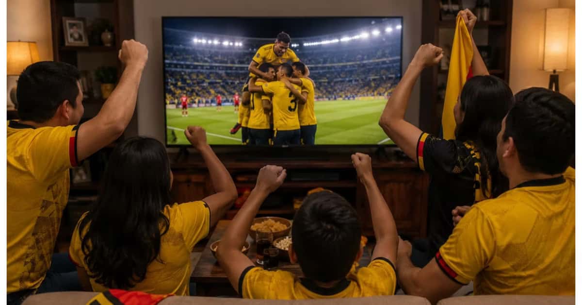 La hinchada de Barcelona viéndolo por tv