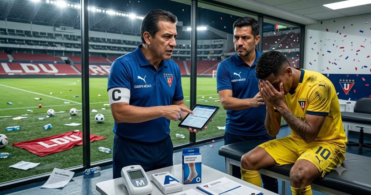 Los médico de Liga de Quito y un jugador