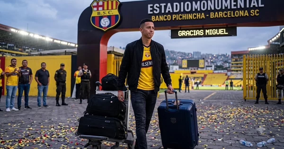 Miguel Parrales saliendo de Barcelona SC