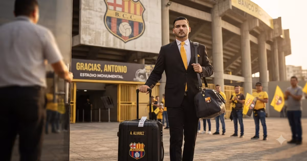 Antonio Alvarez saliendo de Barcelona SC