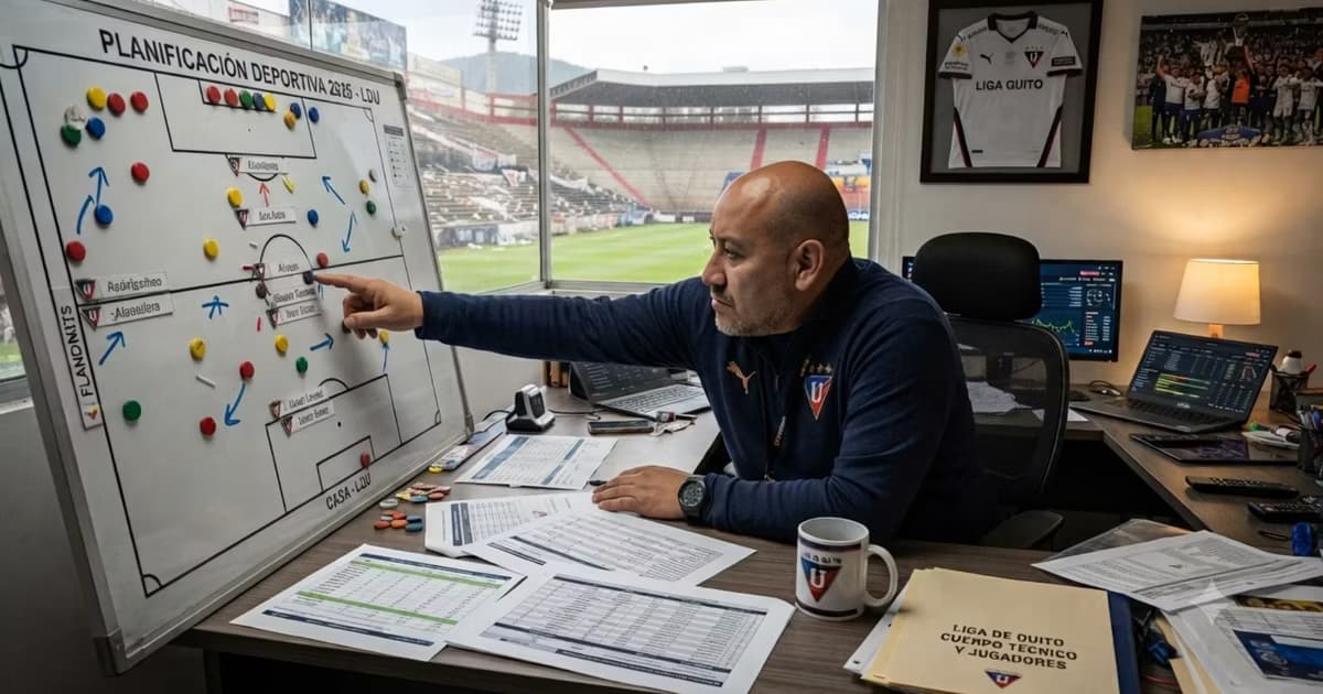 Sacho Álvarez planificando el equipo de LDU