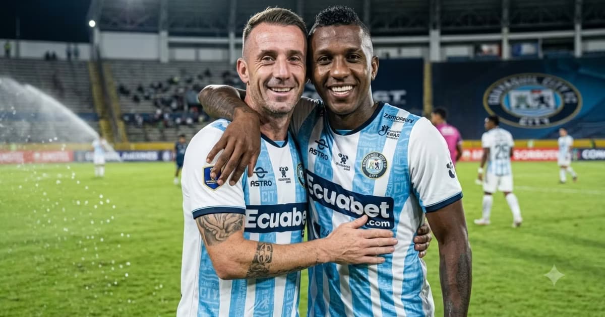 Damián Díaz y Miller Bolaños en el Guayaquil City