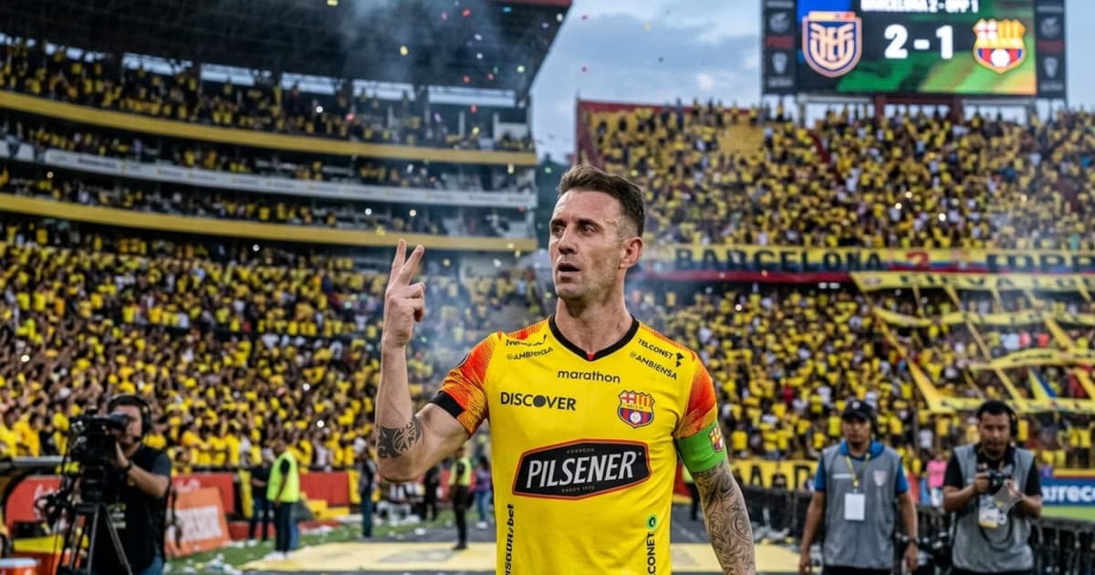 Damián Díaz jugando con Barcelona SC