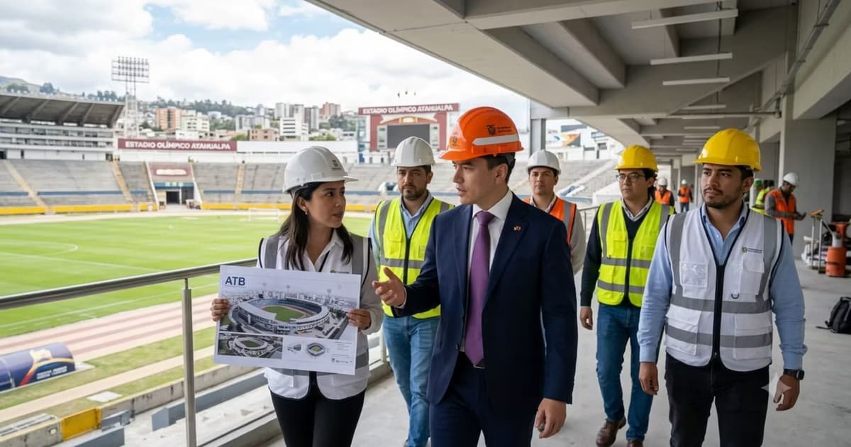 Daniel Noboa recorriendo el Olímpico Atahuapa