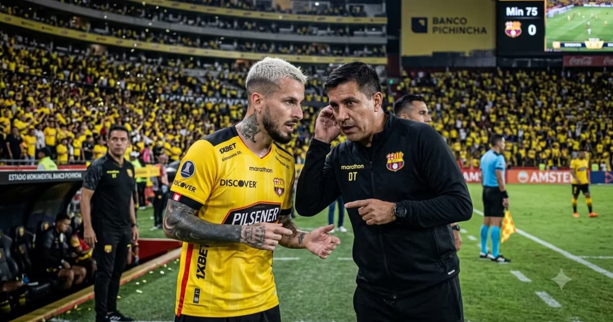 Dario Benedetto conversando con el DT