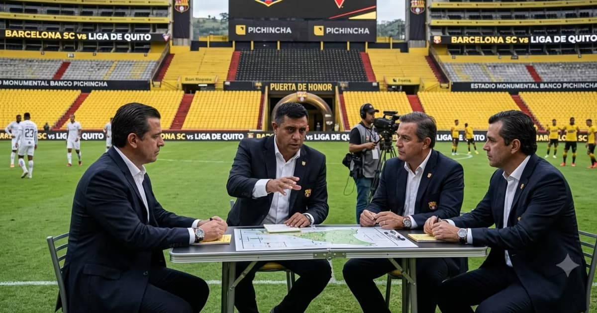 Cesar Farias reunido con los directivos de Barcelona SC