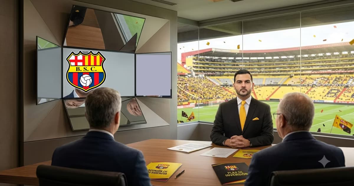 El presidente de Barcelona SC en reunión con dos inversores