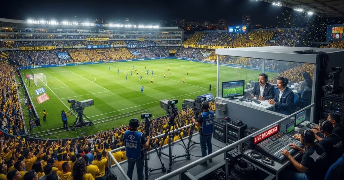 El equipo de transmisión en el Clásico del Astillero