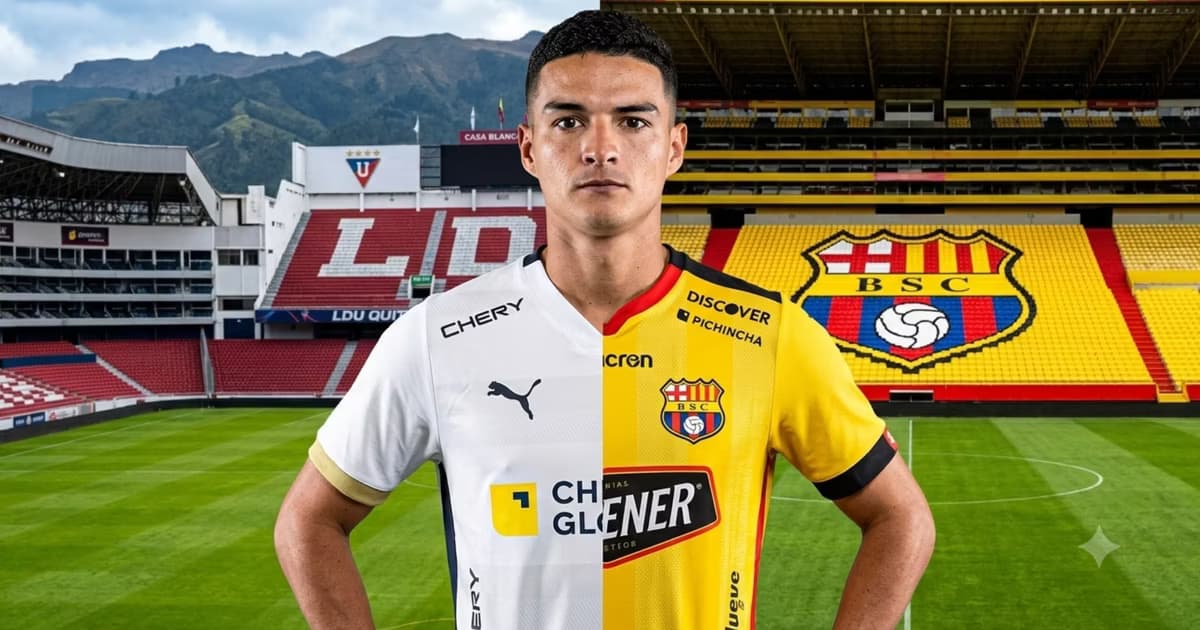 Alexander Alvarado con la camiseta de Barcelona SC y LDU