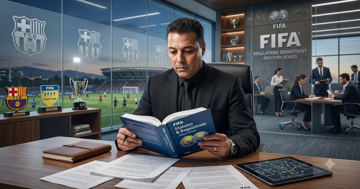Alfaro Moreno leyendo el reglamento de la FIFA
