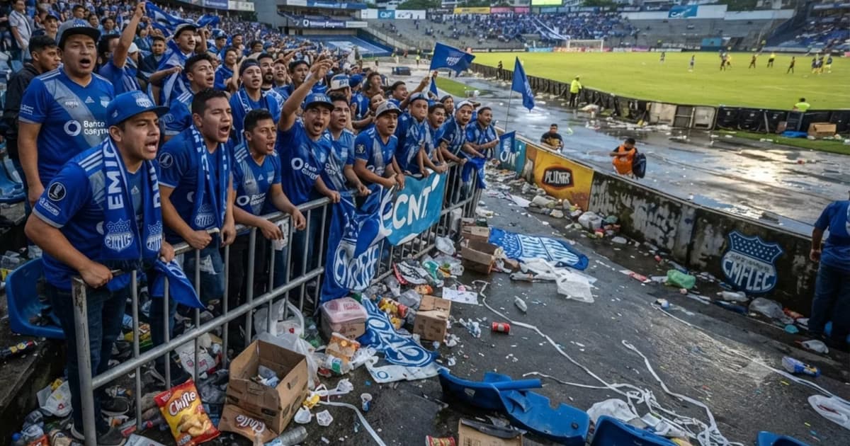 El estadio Capwell con basura