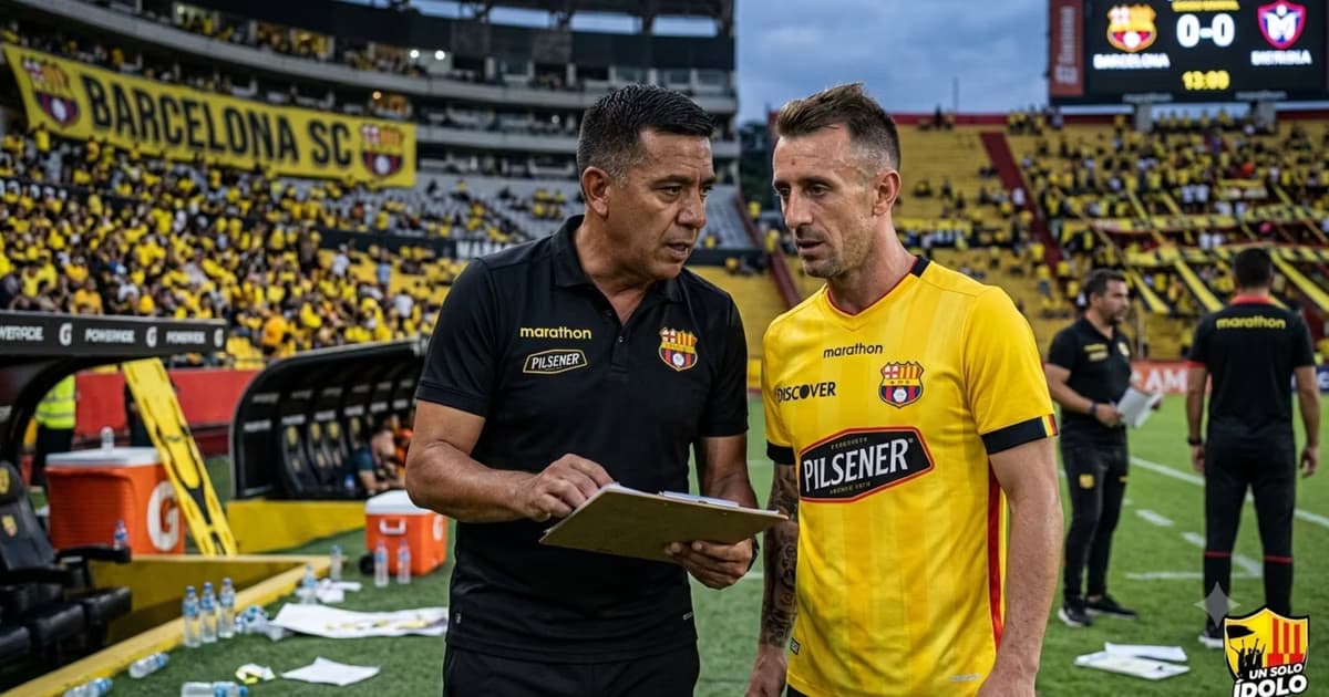 Cesar Farías y Damián Díaz en Barcelona SC