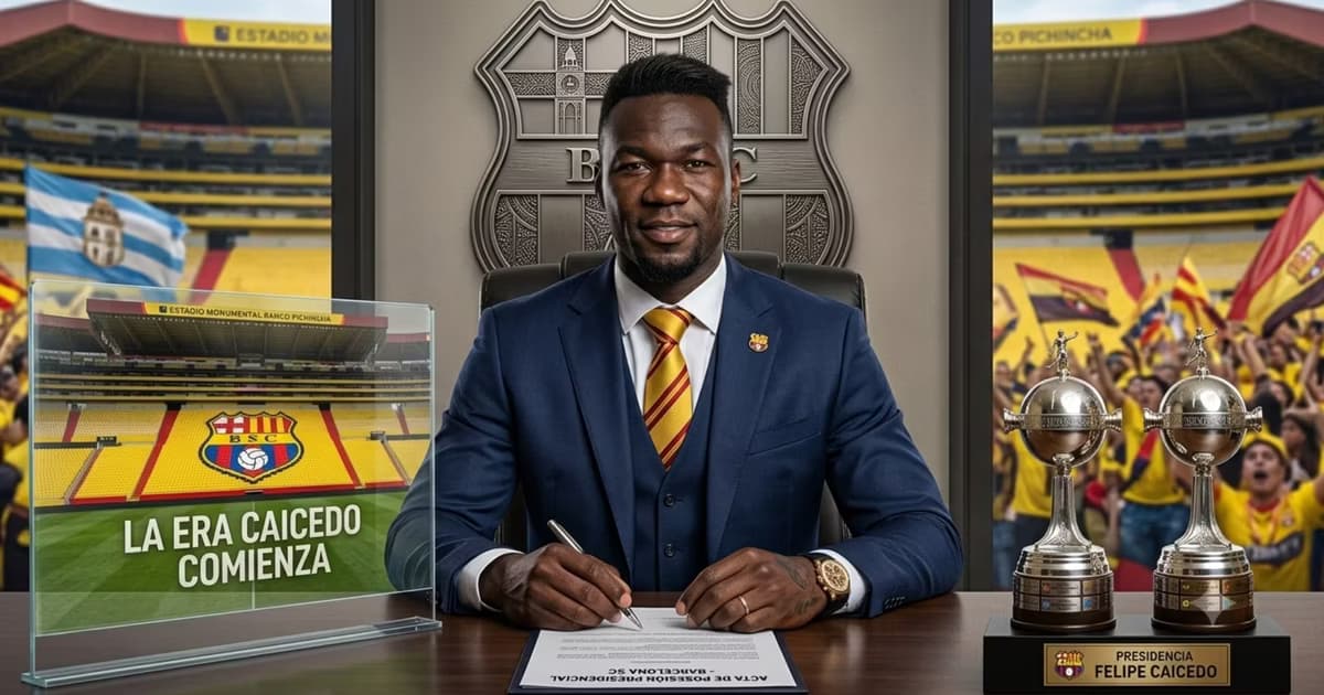 Felipe Caicedo siendo presidente de Barcelona SC