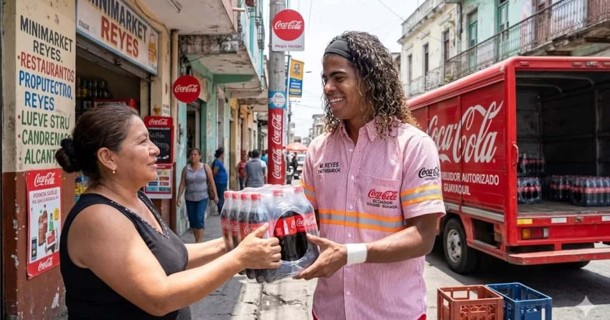 Marlon Ganchozo, ex LDU, ahora es repartidor de gaseosas