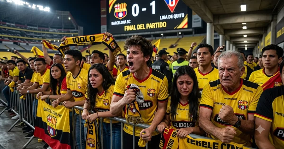 Los hinchas de Barcelona SC enojados