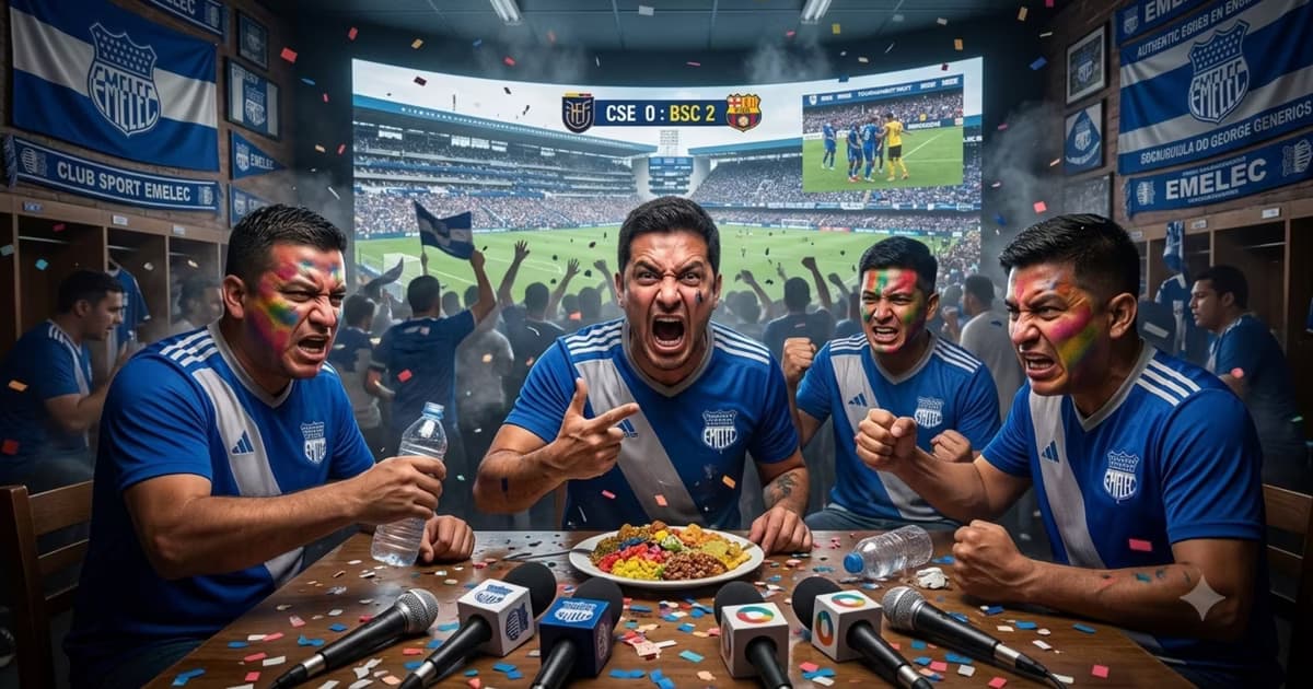 Hinchas de Emelec molestos por la comida