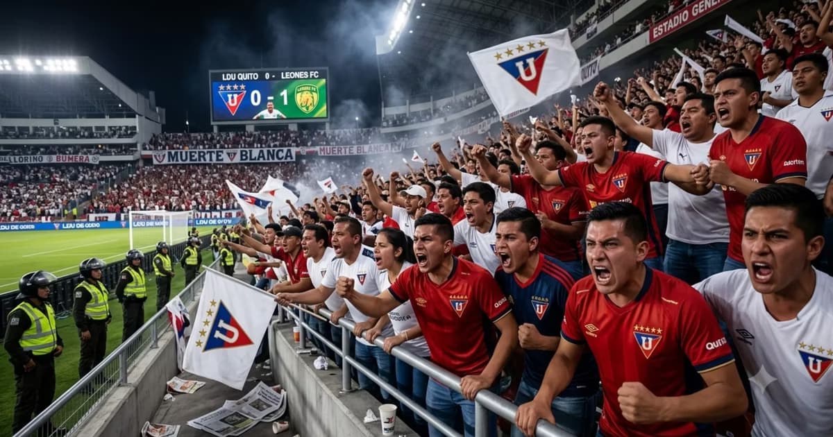 La hinchada de Liga de Quito muy enojada