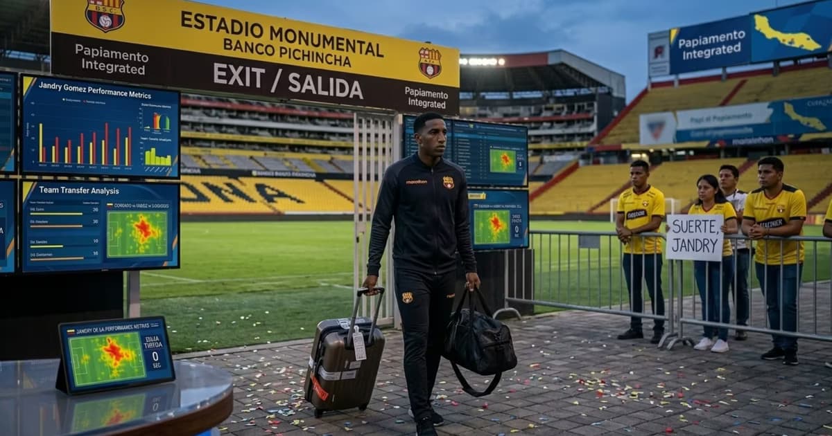 Jandry Gomez saliendo de Barcelona SC