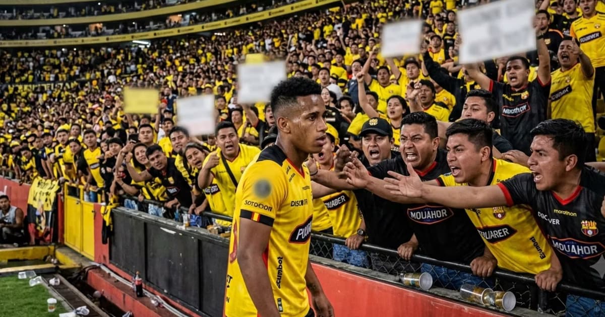 Jandry Gómez y la hinchada de BSC