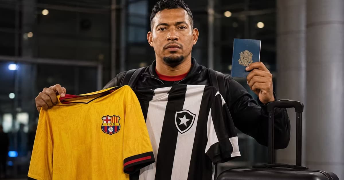 José Contreras con la camiseta de Botafogo en las manos