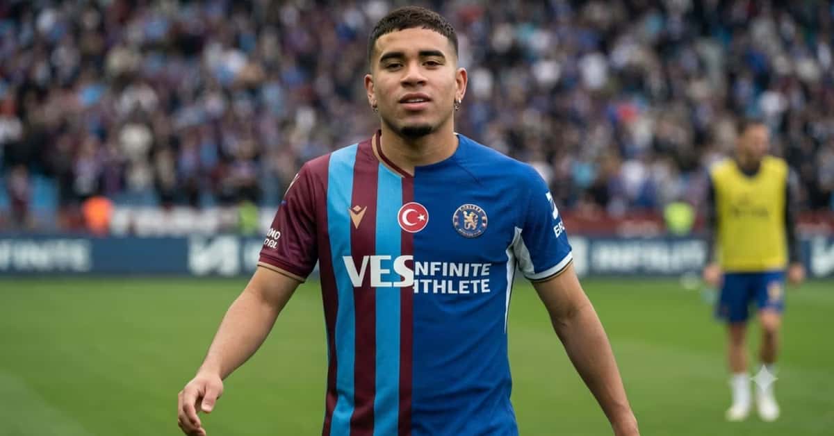 Kendry Páez con la camiseta de Chelsea y Trabzonspor