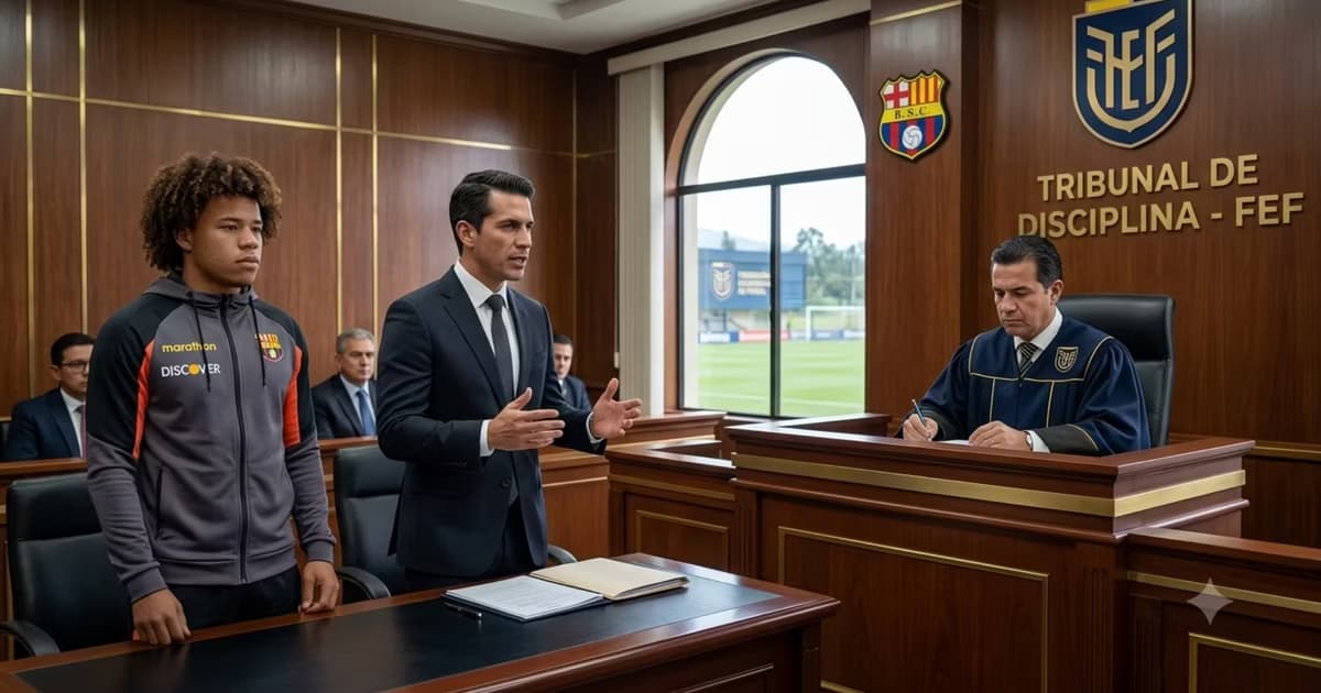 Erick Mendoza en un tribunal de la FEF