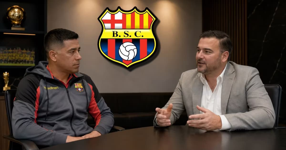 Cesar Farías y el presidente de Barcelona SC