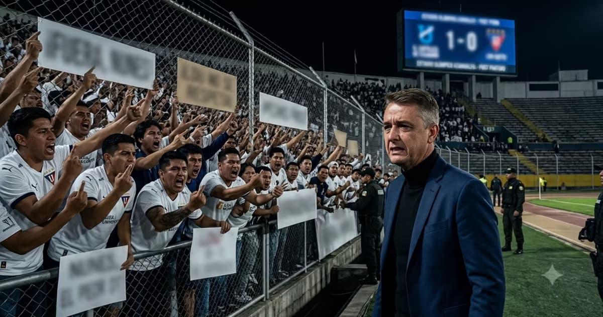 Tiago Nunes contra la hinchada de LDU