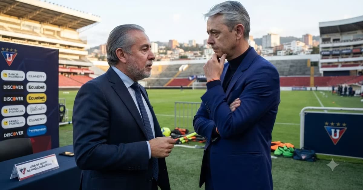 Tiago Nunes e Isaac Álvarez conversando