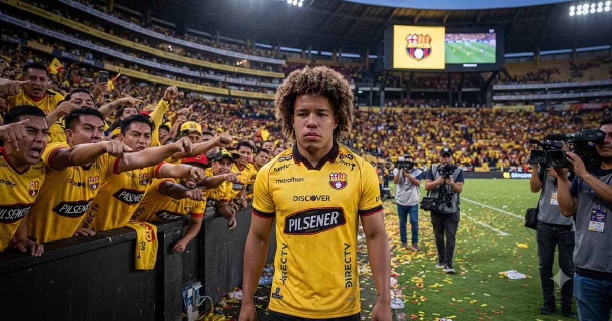Erick Mendoza con la camiseta de Barcelona SC