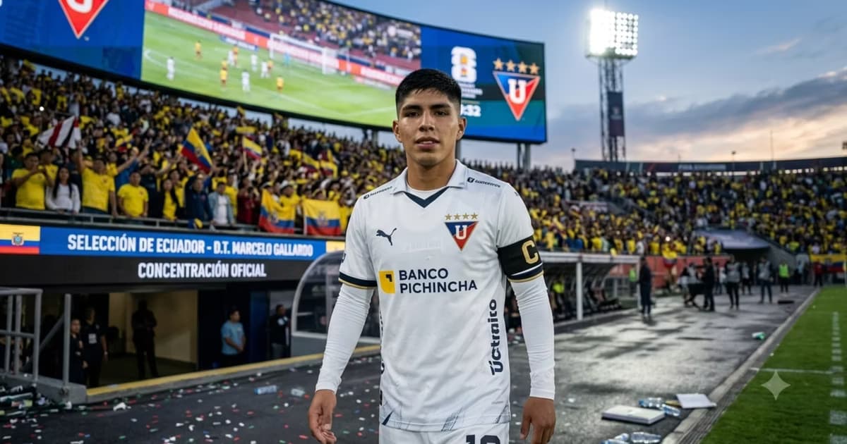 Piero Quispe con la camiseta de LDU