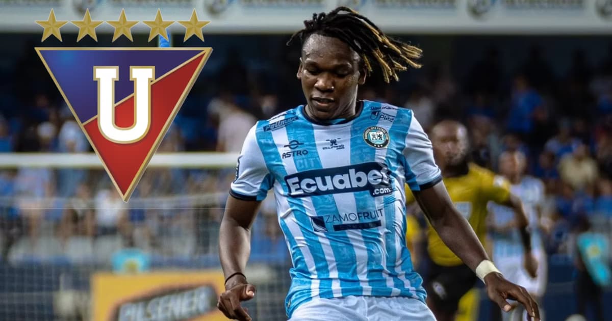 Junior Ayoví y el escudo de LDU