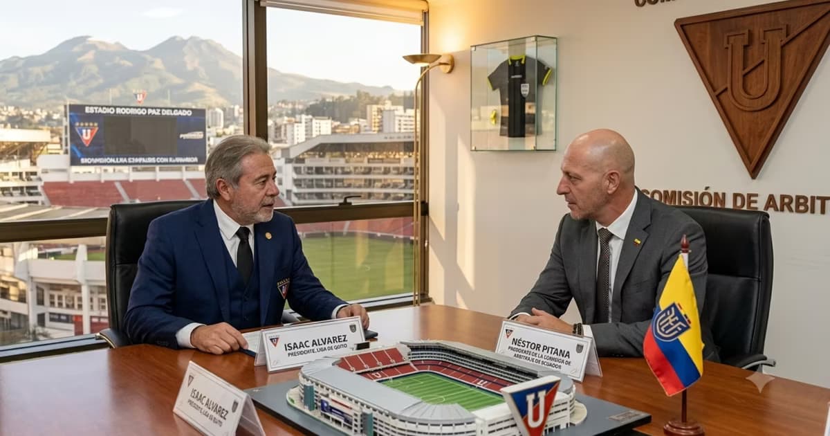 Isaac Alvarez y Néstor Pitana en River Plate