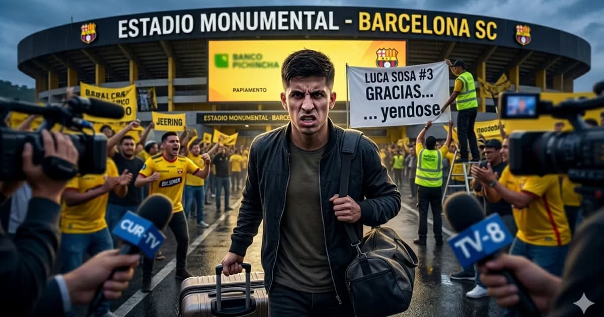 Luca Sosa yéndose Barcelona SC