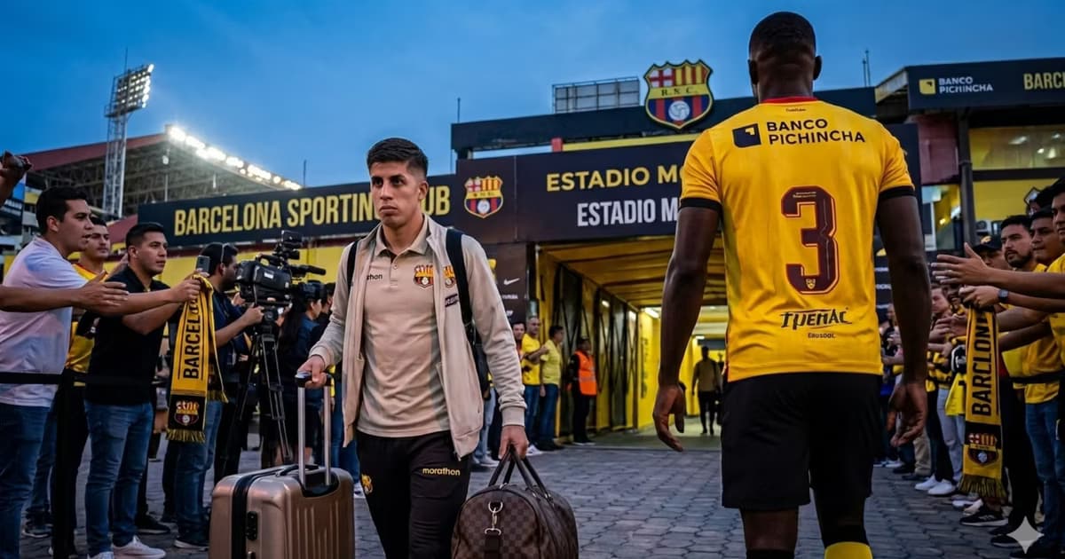 Luca Sosa saliendo de Barcelona SC