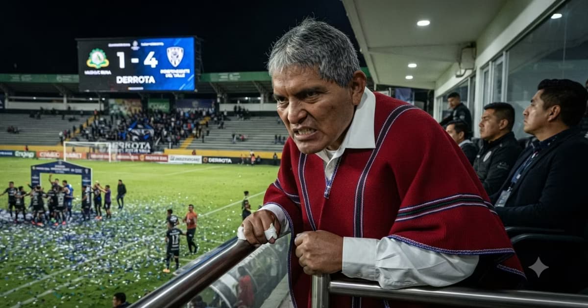 Luis Alfonso Chango muy enojado con la derrota de Mushuc Runa