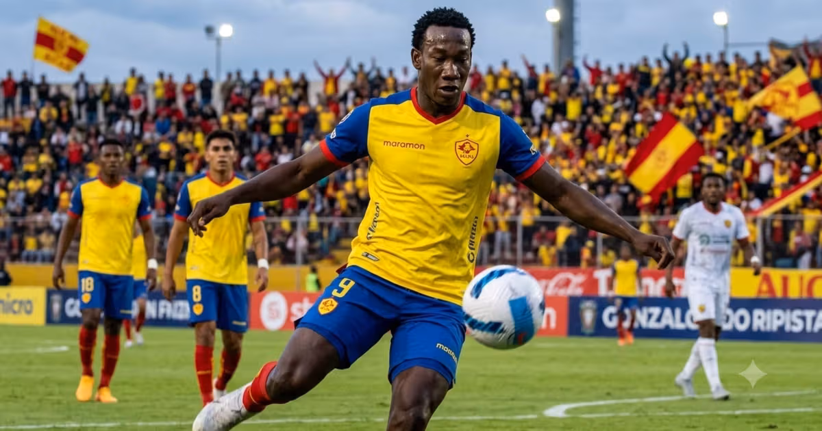 Luis Caicedo jugando con Aucas