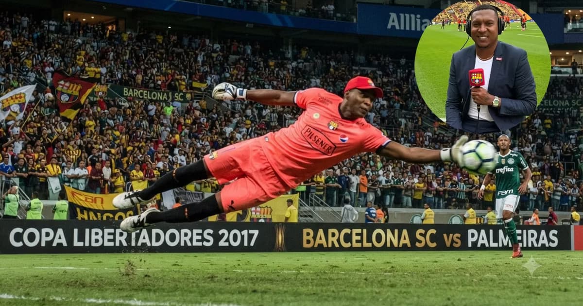 Máximo Banguera atajando un penal