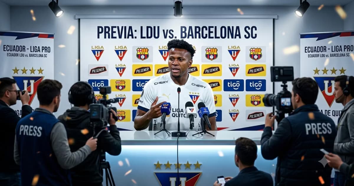 Michael Estrada en la previa contra Barcelona SC