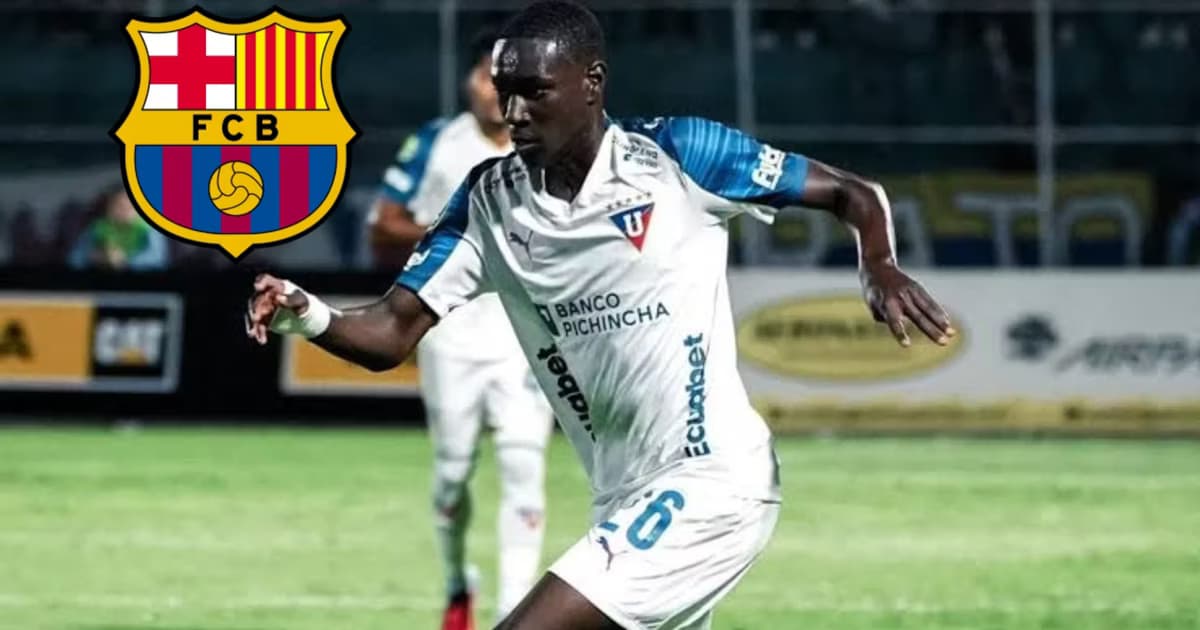 Josué Caicedo jugando con LDU