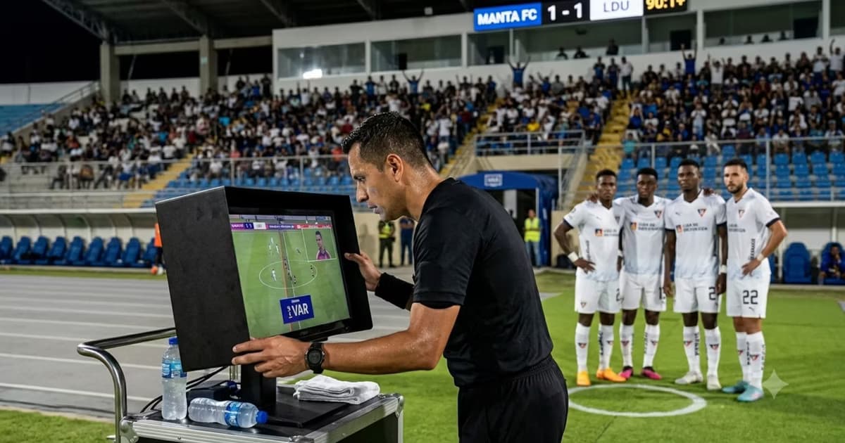 El árbitro viendo el VAR