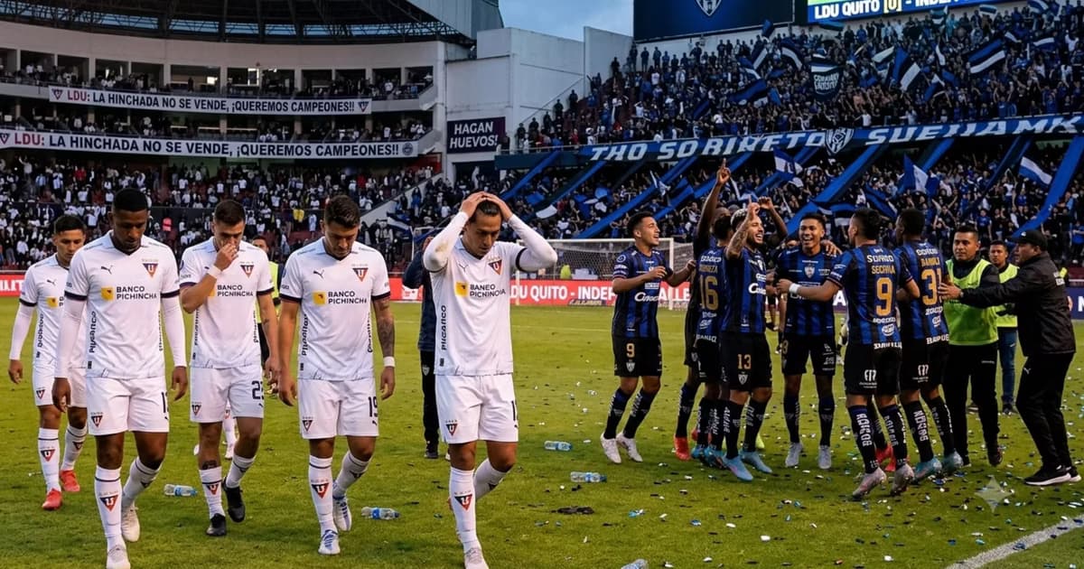 Los jugadores de Liga de Quito e IDV