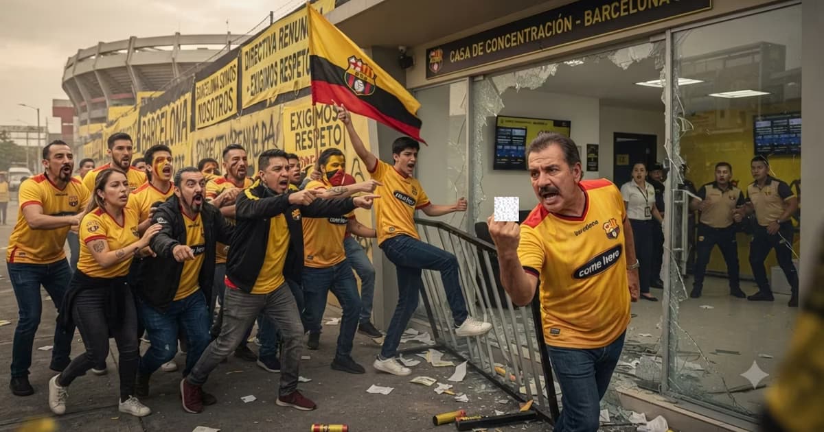 Hinchas de BSC entrando a la concentración del equipo