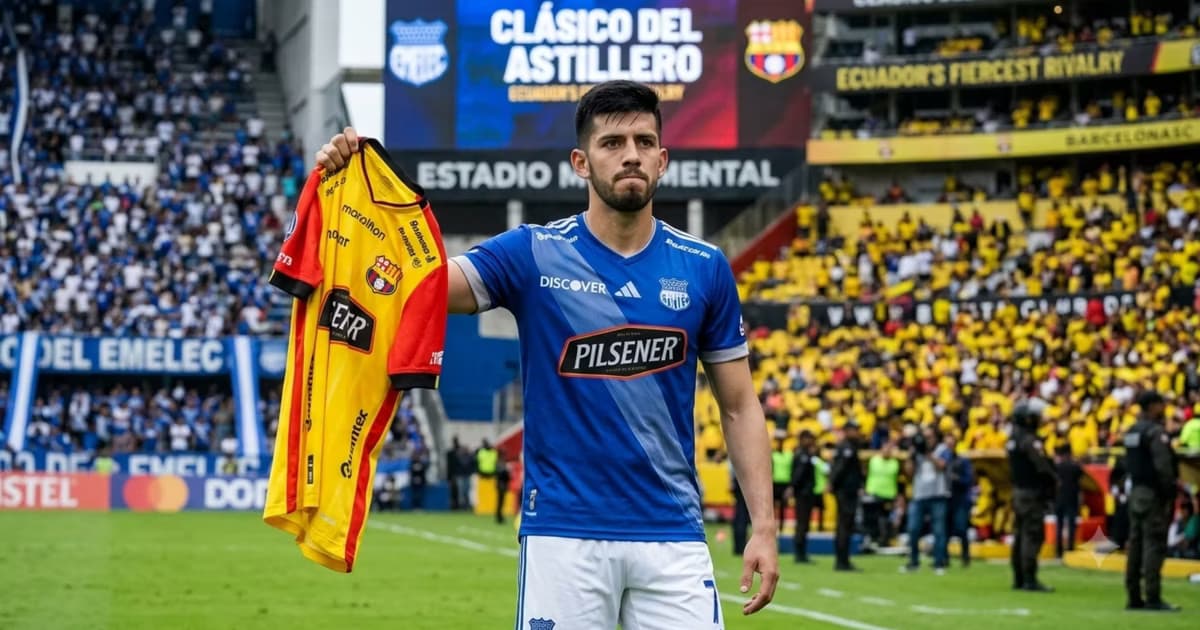 Ronie Carrillo con la camiseta de Emelec