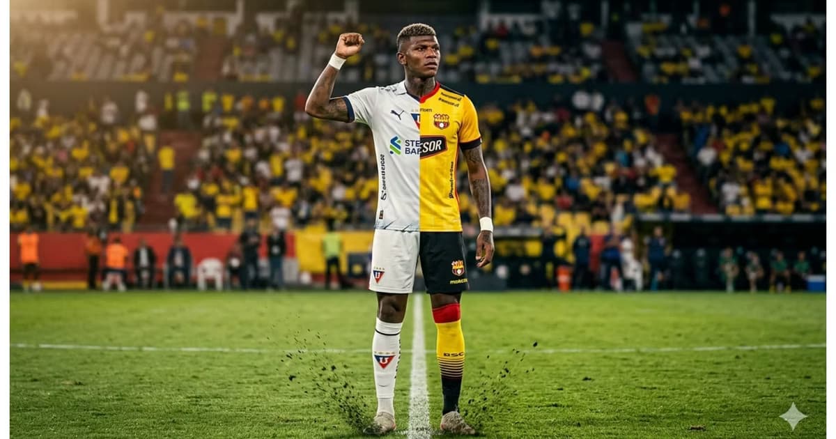 Roberth Arboleda con la camiseta de Liga y Barcelona SC
